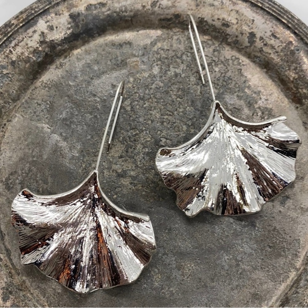 Silver Leaf Earrings - Anthropologie